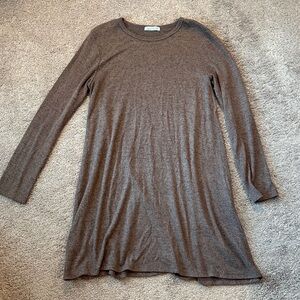 Brown Long Sleeve Knit Dress - Size Large
